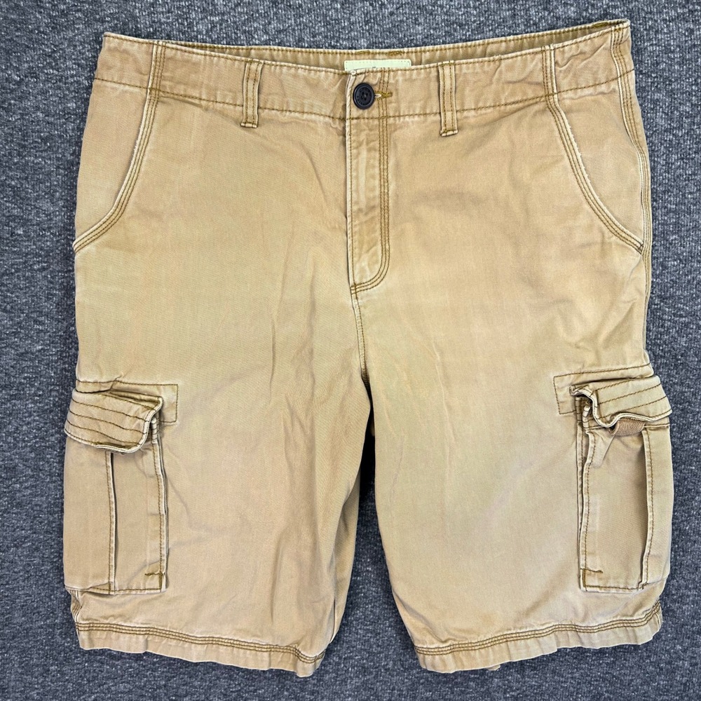 Urban Pipeline Cargo Shorts Mens 34 Khaki Utility Casual Multi-Pocket Cotton Y2K